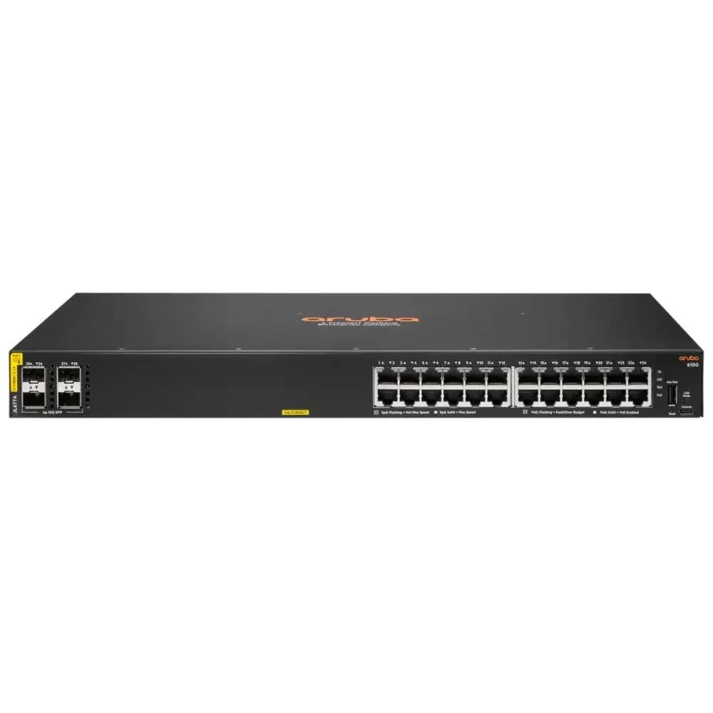 Коммутатор HPE Aruba 6100 JL677A#ABB 24G 4SFP+ 24PoE+ 370W управляемый