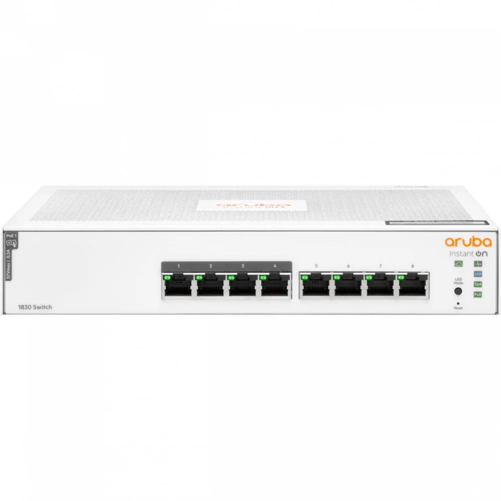 JL811A HPE Коммутатор Aruba Instant On 1830 8G Web-managed 4p Class4 PoE 65W fanless Switch