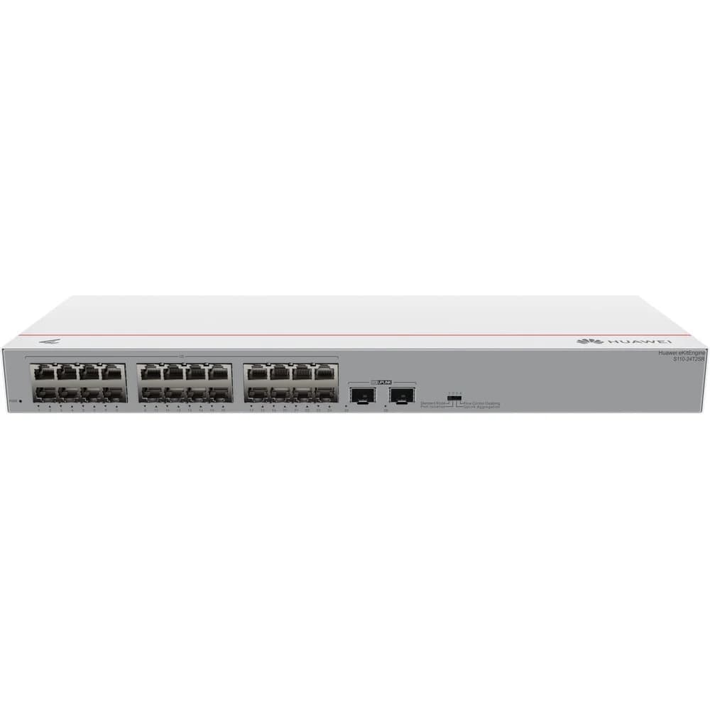 Коммутатор Huawei S110-24T2SR (24*10/100/1000BASE-T, 2*GE SFP ports, AC power)