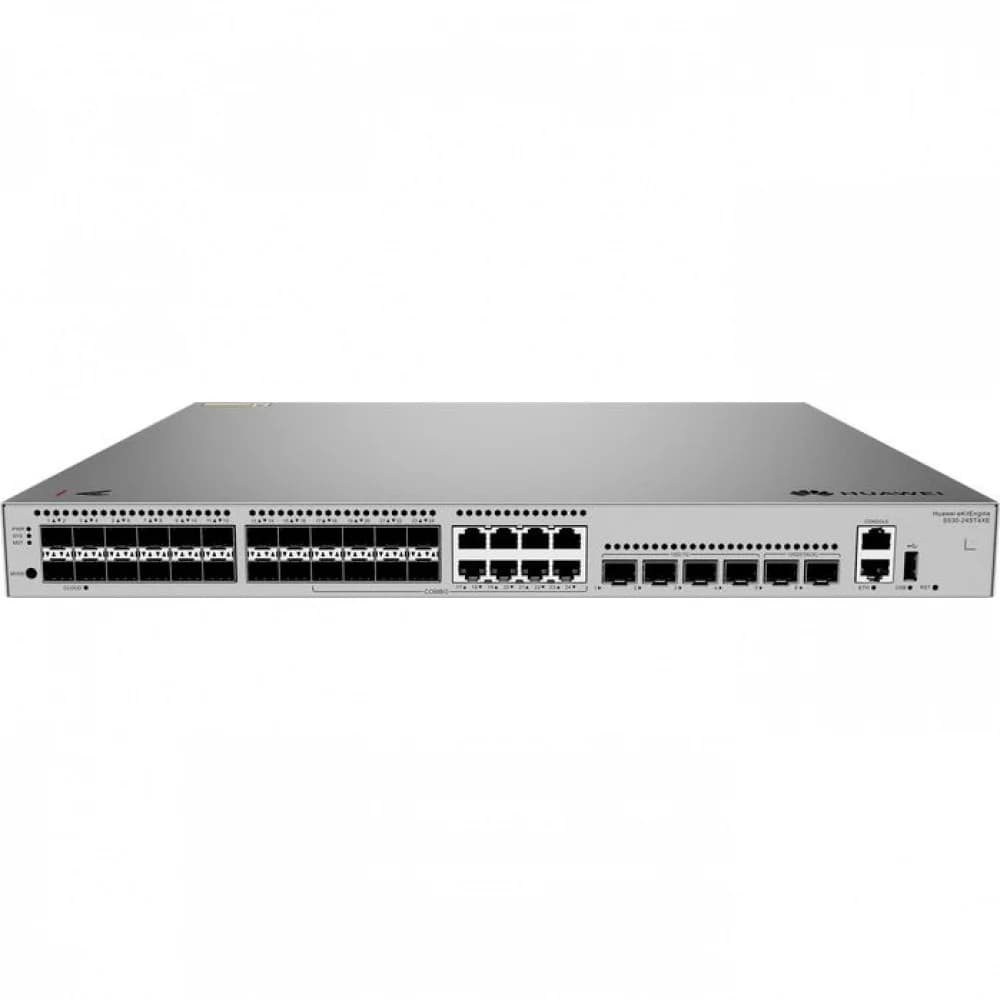 Коммутатор HUAWEI S530-24ST4XE (L3, 24*GE SFP combo 8*1GE RJ45 ports, 4*10GE SFP+, 2*10GE SFP+ stack ports, Dual AC)