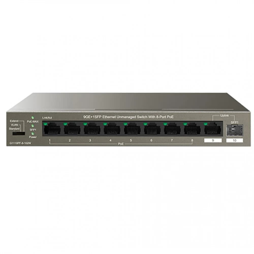 Коммутатор 9PORT 1000M POE G1110PF-8-102W IP-COM