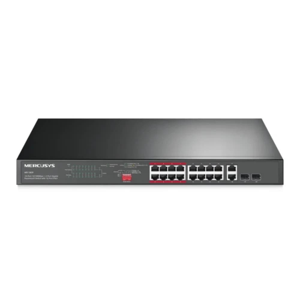 Коммутатор/ 16-Port 10/100Mbps + 2-Port Gigabit Rackmount Switch with 16-Port PoE+