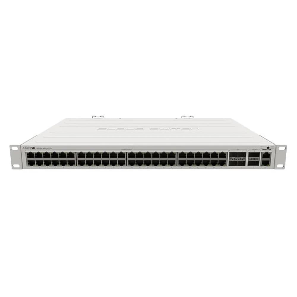 CRS354-48G-4S+2Q+RM Cloud Router Switch 354-48G-4S+2Q+RM with 48 x Gigabit RJ45 LAN, 4 x 10G SFP+ cages, 2 x 40G QSFP+ cages, RouterOS L5, 1U rackmount enclosure, Dual redundant PSU
