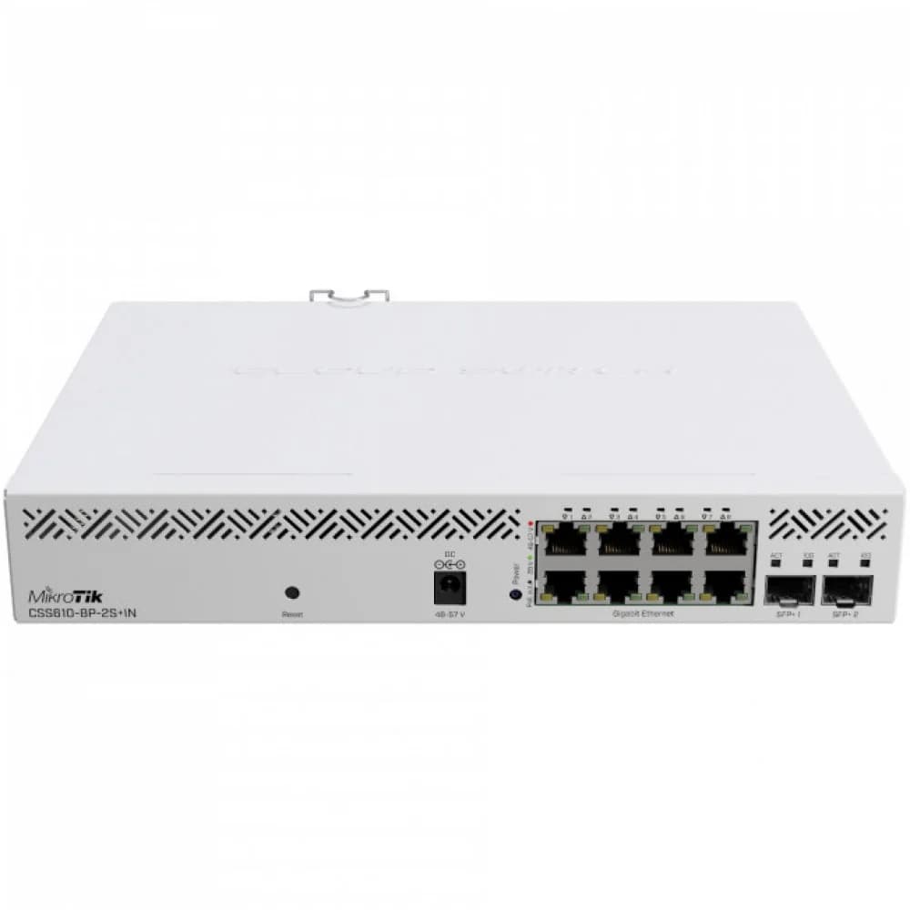 Сетевой коммутатор MikroTik CSS610-8P-2S+IN, Cloud Smart Switch, 8x10/100/1000, PoE 162W, 2 SFP+
