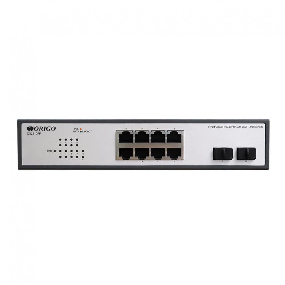 Unmanaged Switch 8x1000Base-T PoE, 2x1000Base-X SFP, PoE Budget 120W, 19" w/brackets
