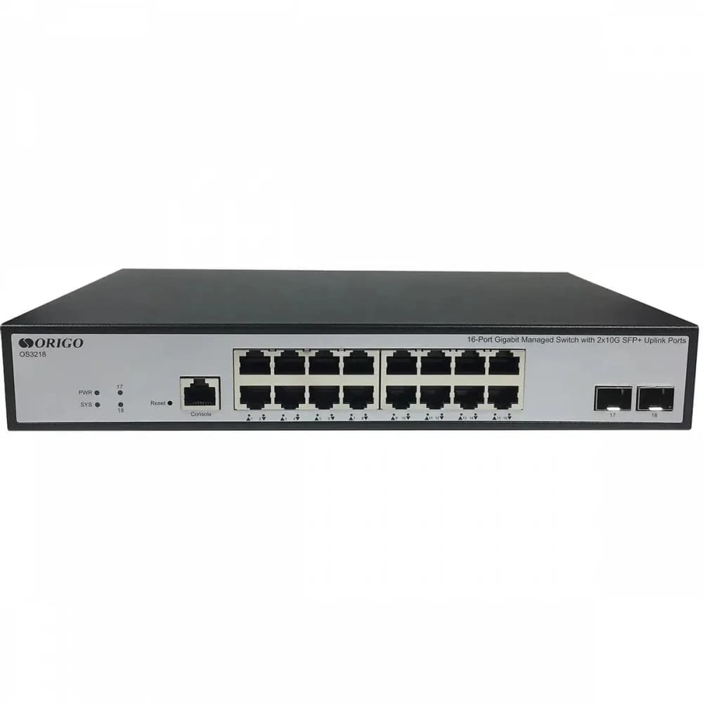 Коммутатор/ Управляемый L3 коммутатор, 16x1000Base-T, 2x10GBase-X SFP+, консольный порт RJ-45, комплект для установки в 19" стойку