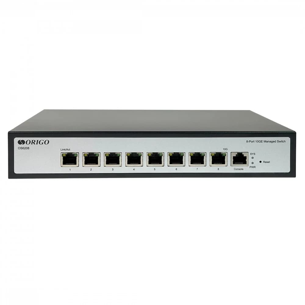 Коммутатор/ Управляемый L2 коммутатор, 8x10GBase-T, консольный порт RJ-45, комплект для установки в 19" стойку