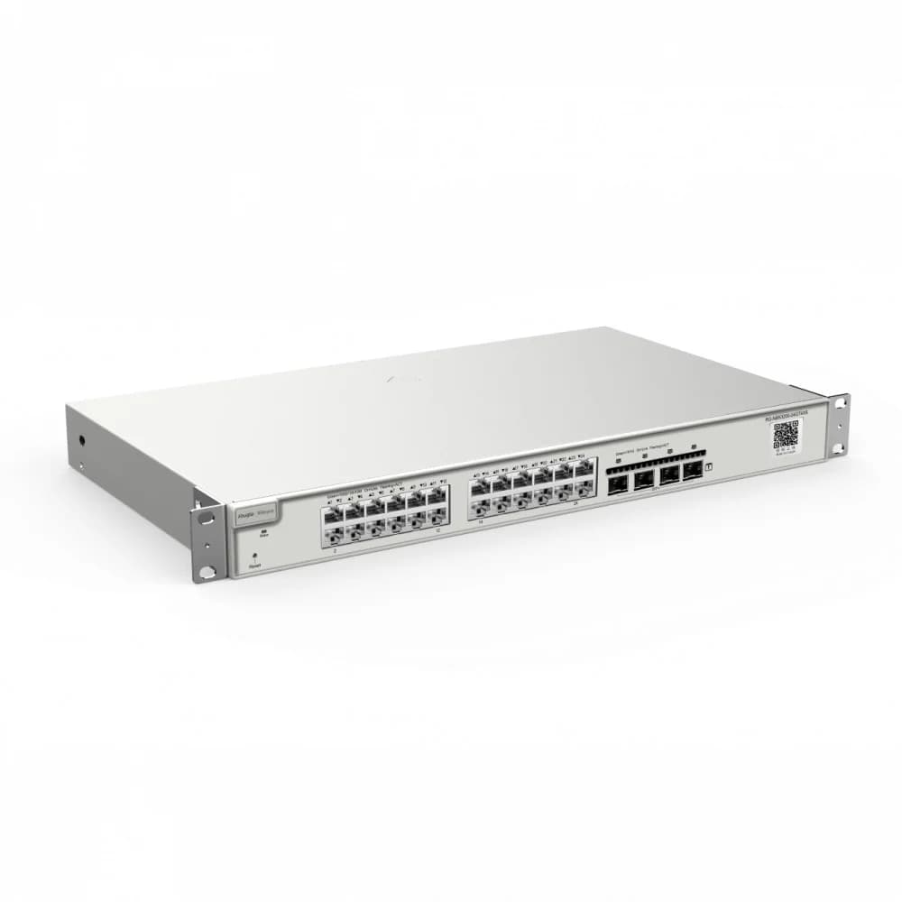 Ruijie Reyee 24-Port 10G L2 Managed Switch, 24 Gigabit RJ45 Ports, 4 *10G SFP+ Slots,19-inch Rack-mountable Steel Case