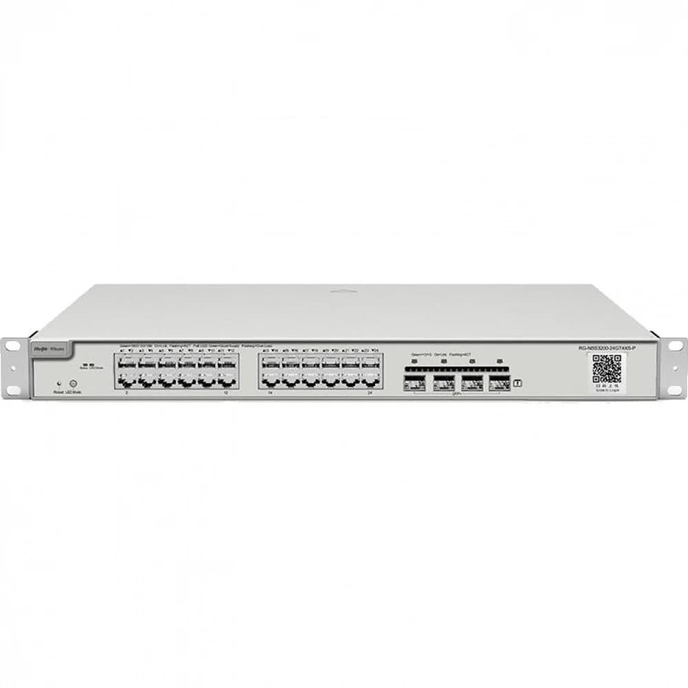 Reyee 24-Port 10G L2 Managed POE Switch, 24 Gigabit RJ45 POE/POE+ Ports, 4 *10G SFP+ Slots, 370W PoE power budget,19-inch Rack-mountable Steel Case