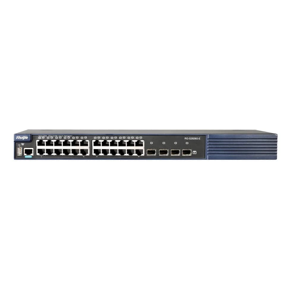 Коммутатор RG-S2928G-E Ethernet Switch, 24 Ports 10/100/1000 BASE-T(RJ45), 4 Ports 1000BASE-X(SFP, LC), AC