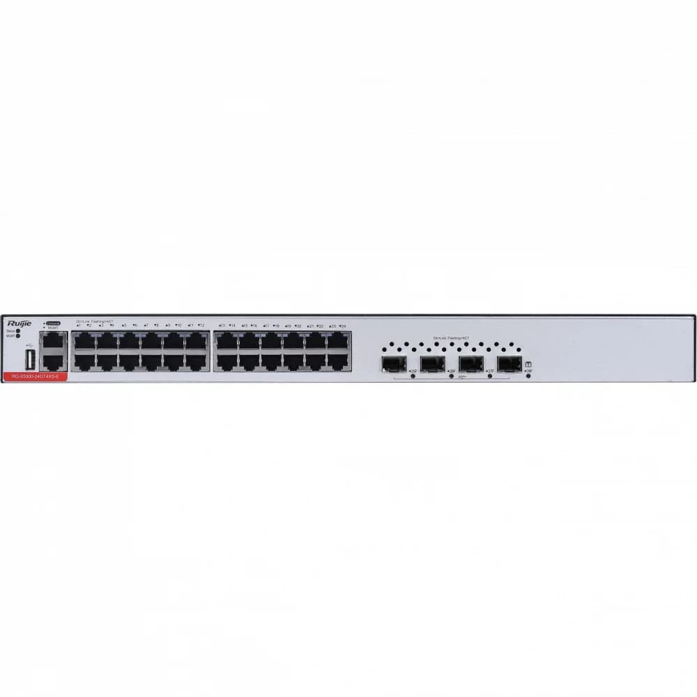 Коммутатор Ruijie RG-S5300-24GT4XS-E L3 Managed (24 x 10/100/1000M adaptive electrical ports, 4 x 1G/10G SFP+ ports)