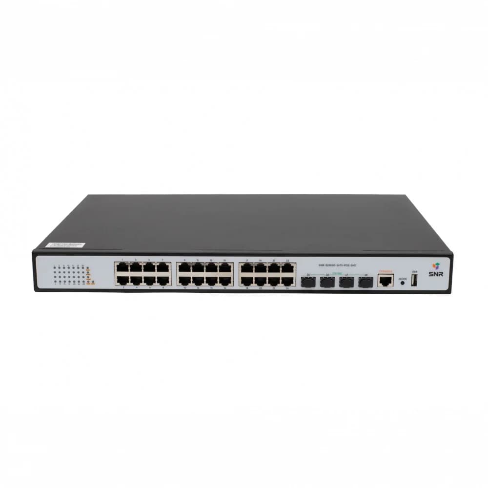 Управляемый PoE коммутатор уровня 2 SNR-S2989G-24TX-POE-2AC