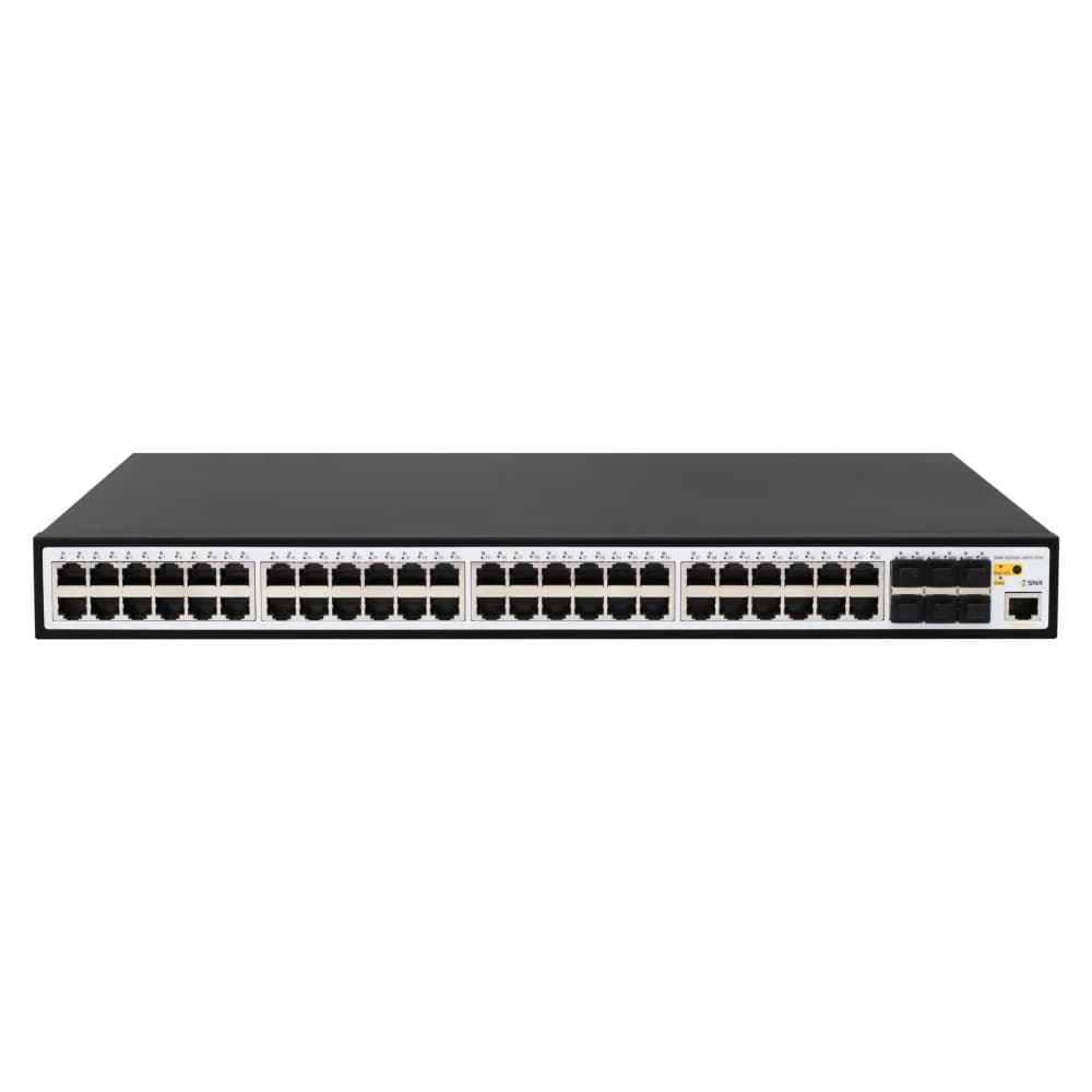 SNR Управляемый PoE коммутатор уровня 2+, 48 портов 10/100/1000Base-T, 6 портов 1/10G SFP+, PoE 450Вт