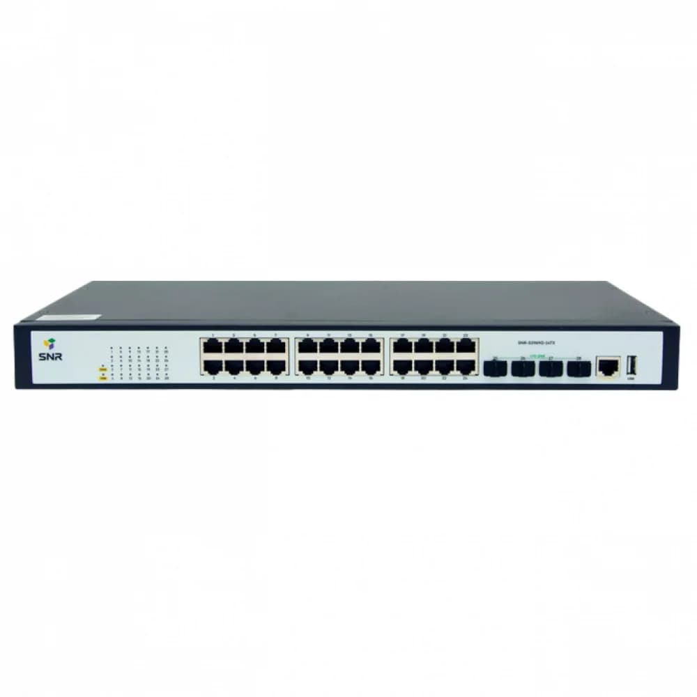 Управляемый коммутатор уровня 2, 24 порта 10/100/1000Base-T, 4 порта 1/10G SFP+