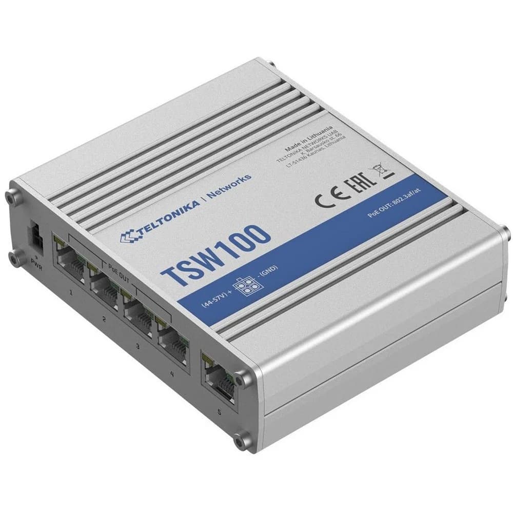 Неуправляемый промышленный коммутатор модели TSW100 /5 10/100/1000 ports PoE+Switch коммутатор