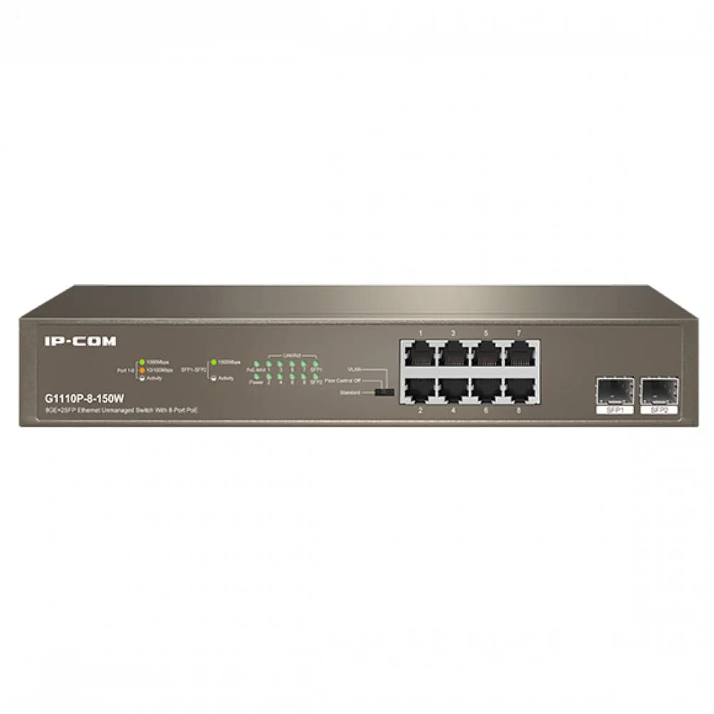 Коммутатор 8PORT 1000M POE G1110P-8-150W IP-COM