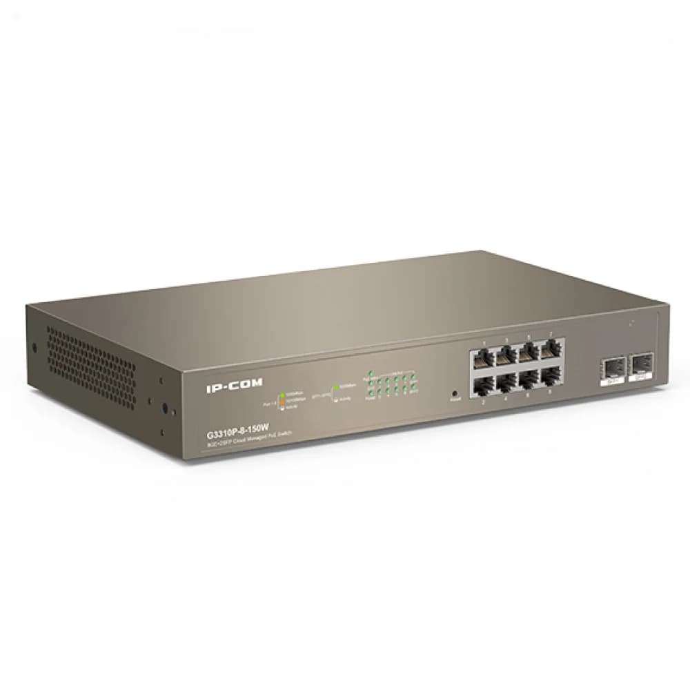 Коммутатор 8GE/2SFP POE MANAGED G3310P-8-150W IP-COM