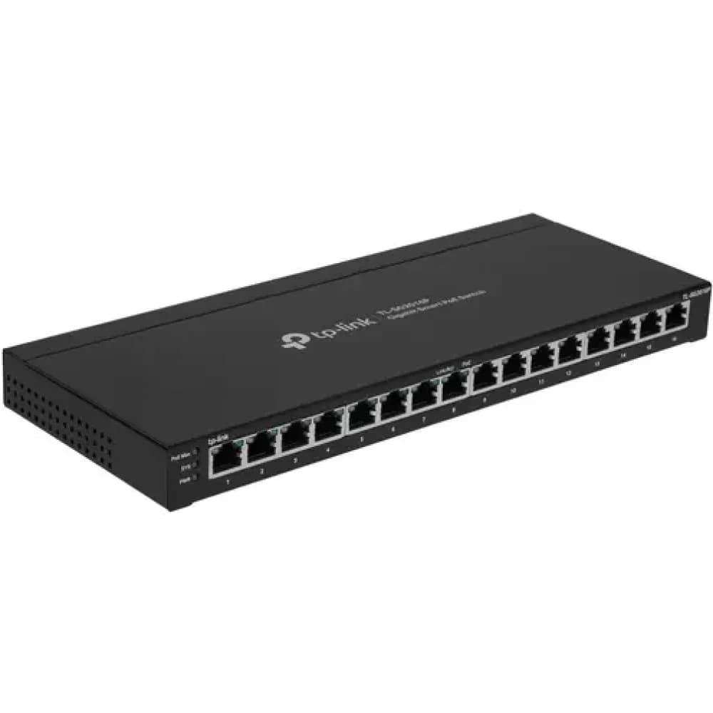 Коммутатор PoE+ Smart GbE 16-портовый Tp-Link TL-SG2016P JetStream™ 16 портов GbE (Порт 1 - Порт 8 с поддержкой PoE+ 802.3af/at max 30W на порт), коммутационная матрица 32 Гбит/с, бюджет мощности Po