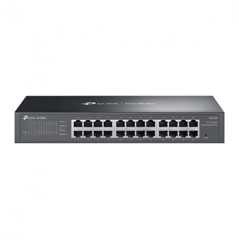 Коммутатор GbE Easy Managed 24-портовый TP-Link Omada ES224G < Omada 24 порта GbE, IGMP Snooping, Omada SDN, 32 группы VLAN, QoS, Автоматическое предотвращение петель, VLAN и IGMP Snooping>
