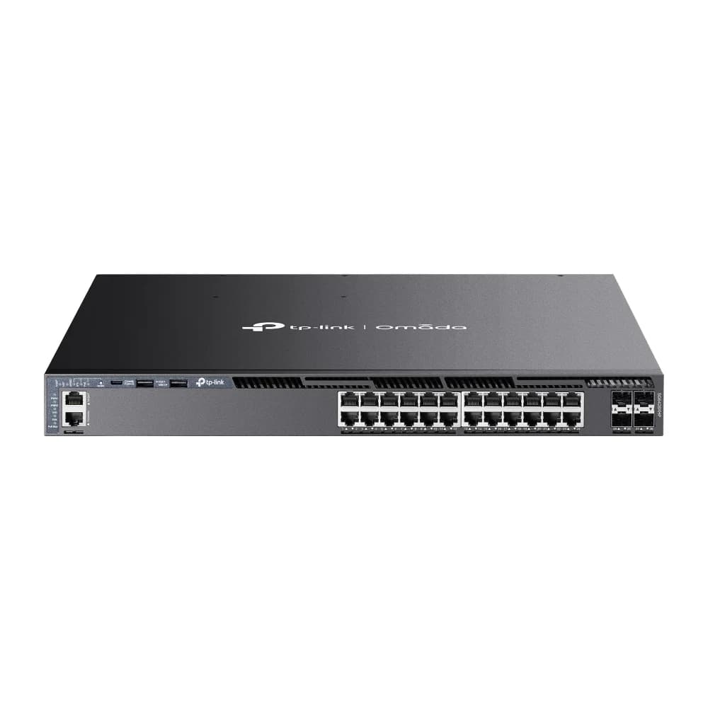 TP-Link SG6428XHP, Стекируемый управляемый коммутатор 3го уровня Omada с 24 гигабитными портами PoE+ и 4 портами SFP+