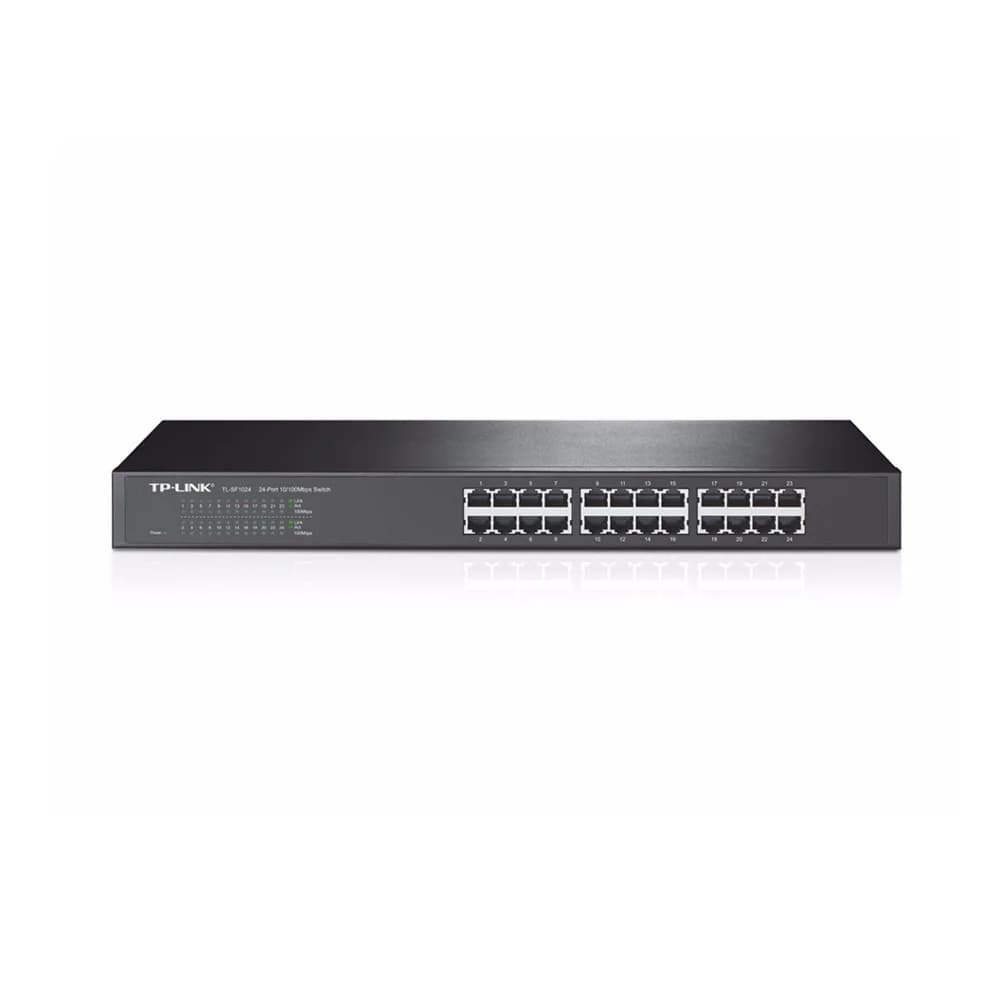 TP-Link TL-SF1024 Неуправляемый монтируемый в стойку FAST ETHERNET коммутатор АППАРАТНЫЕ ХАРАКТЕРИСТИКИ Стандарты и протоколы IEEE 802.3i, IEEE 802.3u, IEEE 802.3x Интерфейс 24 порта 10/100 Мбит/с с