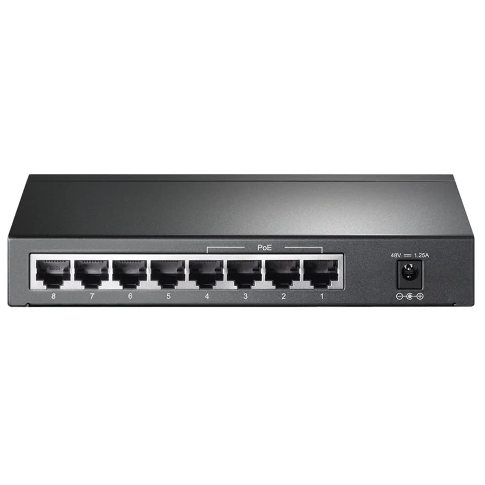Коммутатор TP-Link TP-Link TL-SG1008P 8-портовый гигабитный настольный PoE коммутатор, 8 гигабитных портов RJ45 + 4 порта PoE, IEEE 802.3af, бюджет PoE 53 Вт, стальной корпус