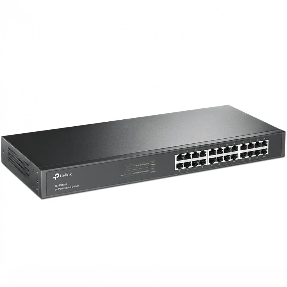 Коммутатор TP-Link TP-Link TL-SG1024 24-портовый гигабитный коммутатор, 24 порта RJ45 10/100/1000 Мбит/с, 1U 19-дюймовый монтируемый в стойку стальной корпус