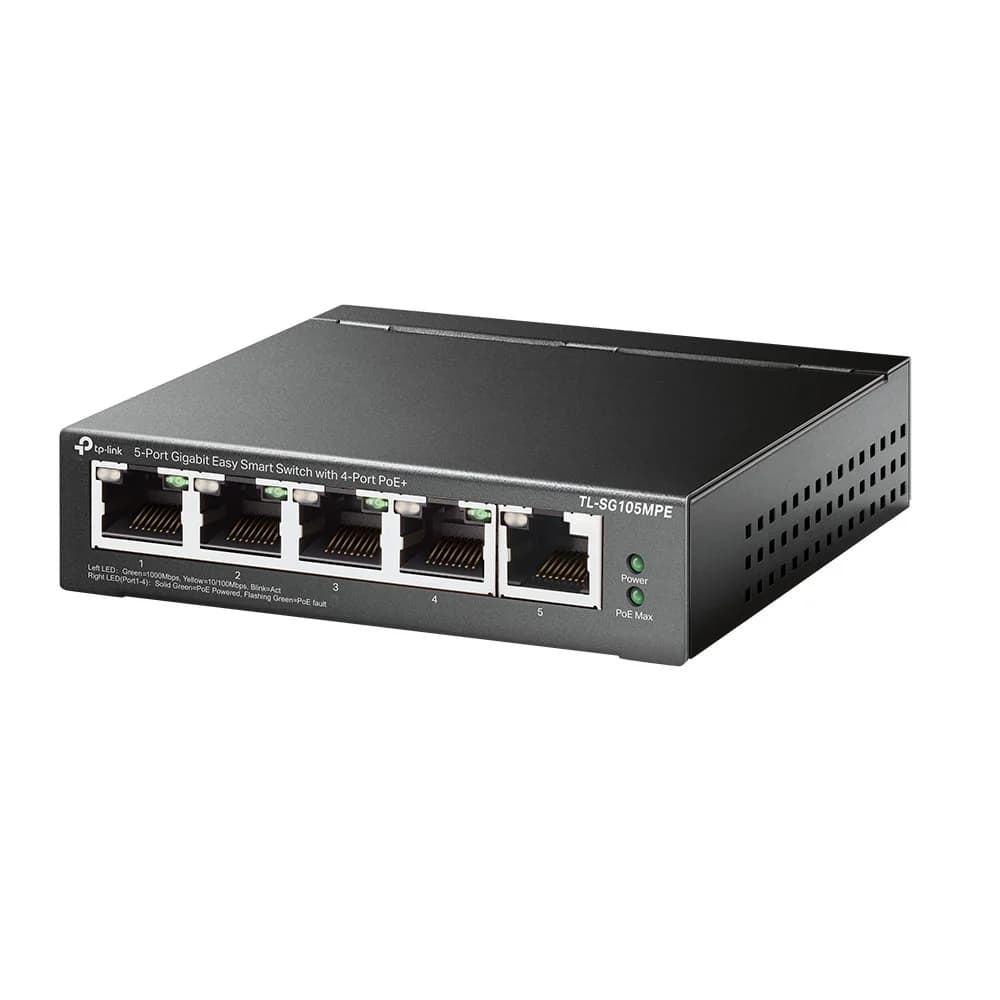 TP-Link TL-SG105MPE Коммутатор Easy Smart с 5 гигабитными портами (4 порта PoE+)