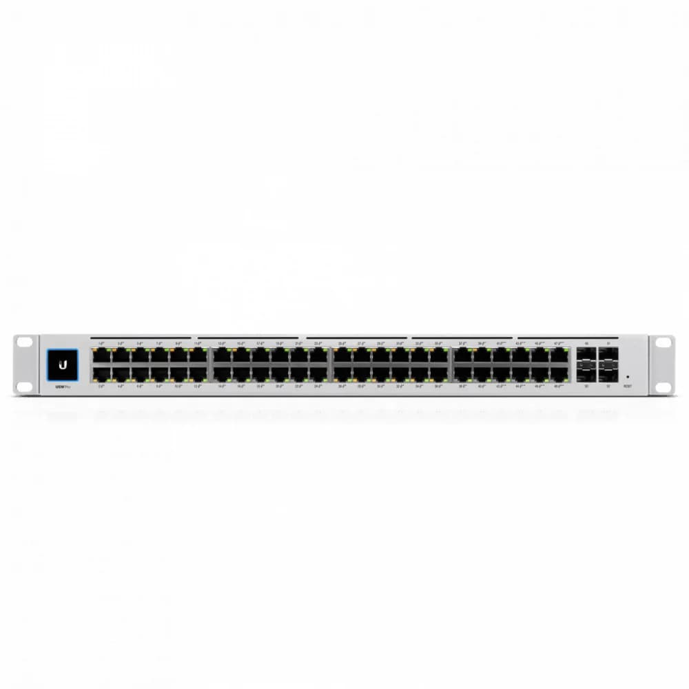 Коммутатор, Ubiquiti, USW-Pro-48-POE, Switch, Управляемый L3, 48 портов 10/100/1000 Mbps RJ4 (40PoE+ . 8PoE++ до60Вт), 802.3af/at/bt, бюджет 600W, 4 порта SFP+, сенсорный LCDэкран, консоль, Стоечный
