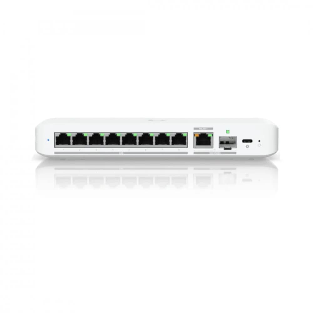 Коммутатор, Ubiquiti, USW-Flex-2.5G-8, Unifi, Неуправляемый, 8-портовый 2.5 GbE, комбо 1 порт-10 GbE RJ45/SFP+