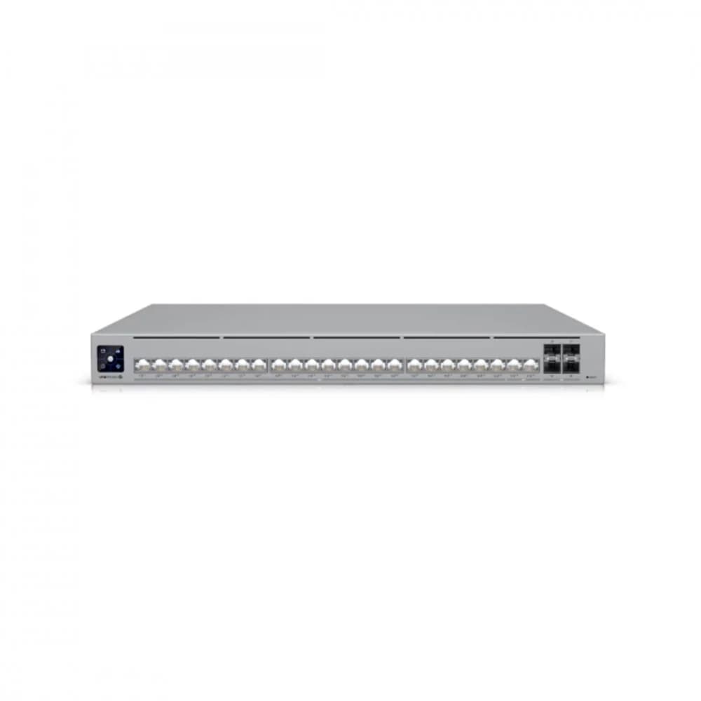 Professional-grade, Layer 3 Etherlighting switch with (2) 10 GbE, (22) 2.5 GbE, and (4) 10G SFP+ ports