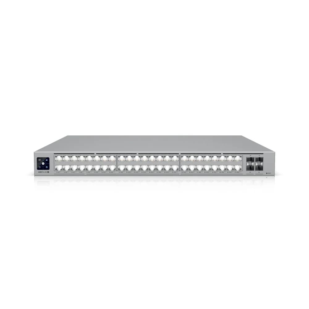 Professional-grade, 48-port Layer 3 Etherlighting switch with (16) 2.5 GbE, (32) 10 GbE, and (4) 25G SFP28 ports