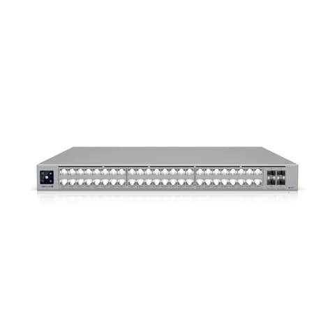 Professional-grade, 48-port Layer 3 Etherlighting switch with (16) 2.5 GbE, (32) 10 GbE, and (4) 25G SFP28 ports