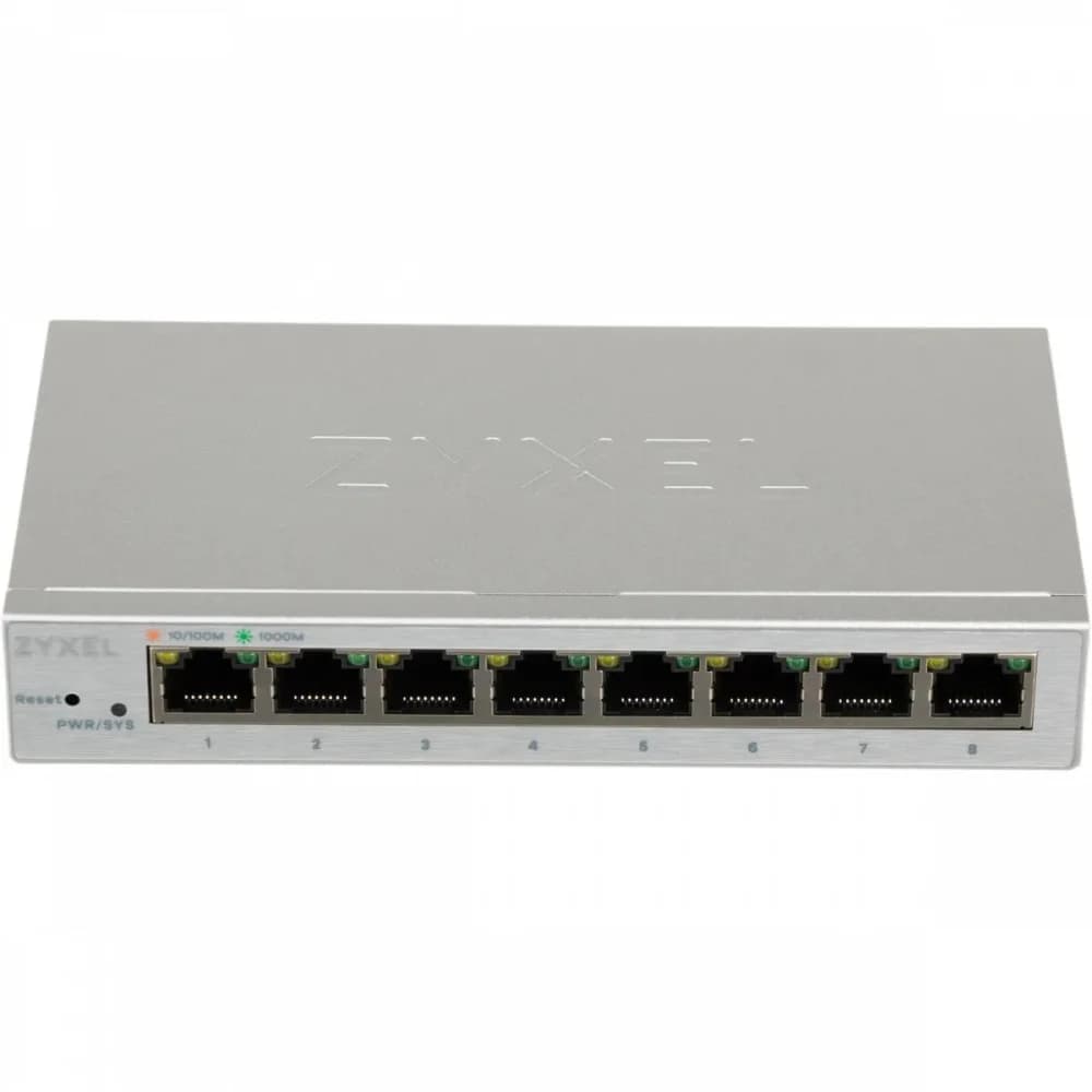Коммутатор/ ZYXEL Web-managed Gigabit PoE Switch Zyxel GS1200-8HPv3, 8xRJ-45: 1G (4xPoE+), 68W PoE budget, desktop, fanless