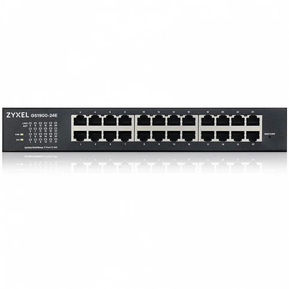 ZyXEL Smart L2 коммутатор Zyxel GS1900-24E, rack 19", 24xGE, настольный, бесшумный
