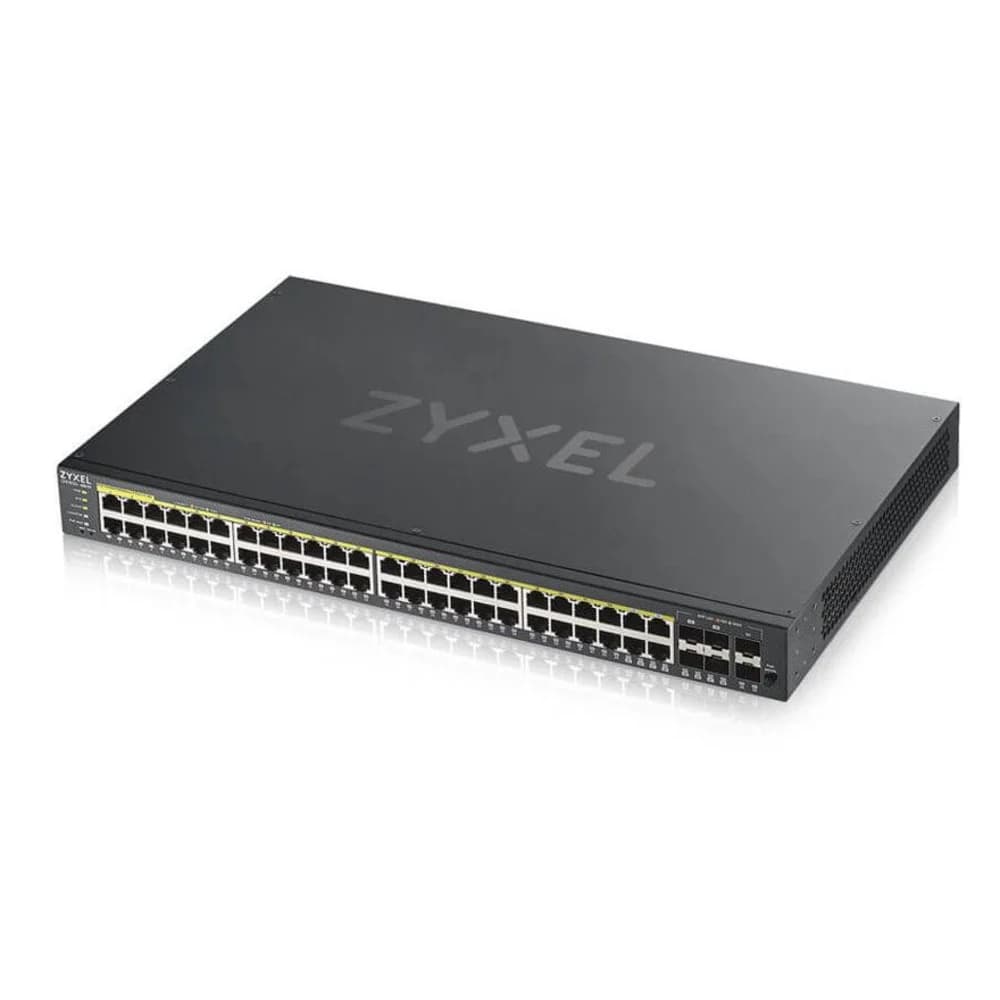 ZYXEL GS1920-48HPv2 Hybrid Smart switch PoE+ Zyxel Nebula Flex, 44xGE PoE+, 4xCombo (SFP/RJ-45 PoE+), 2xSFP, budget PoE 375W, offline / cloud management