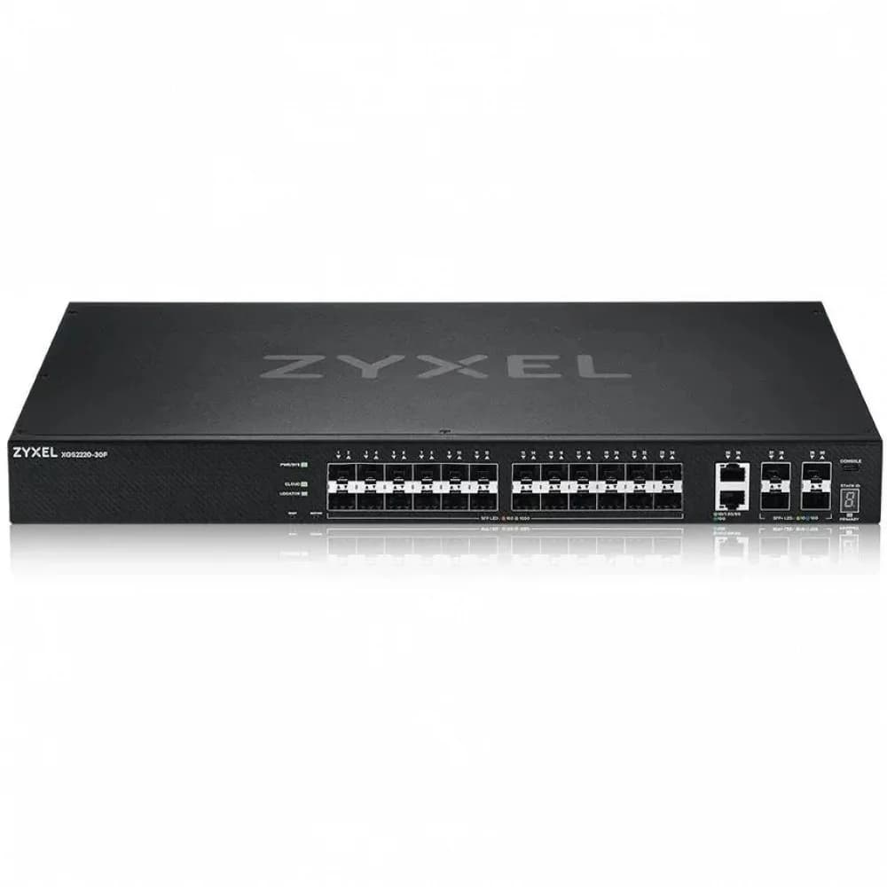 L3 Access коммутатор Zyxel NebulaFlex Pro XGS2220-30F, rack 19", 24xSFP, 2xRJ-45: 1/2.5/5/10G, 4xSFP+