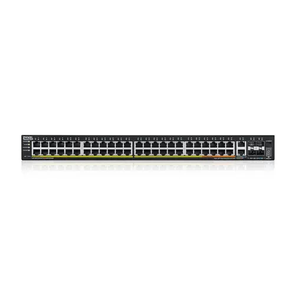 L3 Access коммутатор Zyxel NebulaFlex Pro XGS2220-54FP, rack 19", 48xRJ-45: 1G PoE+ (8 из них PoE++), 2xRJ-45: 1/2.5/5/10G PoE++, 4xSFP+, бюджет PoE 960 Вт