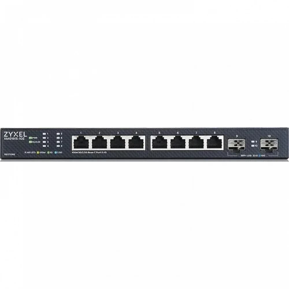 Коммутатор/ Multigigabit Smart L3 Lite switch Zyxel NebulaFlex XMG1915-10E, 8xRJ-45: 1/2.5G, 2xSFP+, silent (no fan)