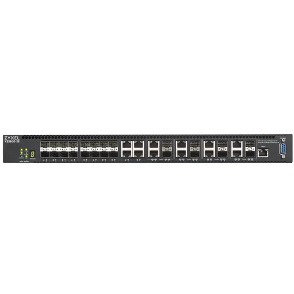 Zyxel XS3800-28 L2+ switch , 4xRJ-45: 1 / 2.5 / 5 / 10G, 8xCombo (SFP: 1 / 10G, RJ-45: 1 / 2.5 / 5 / 10G), 16xSFP +