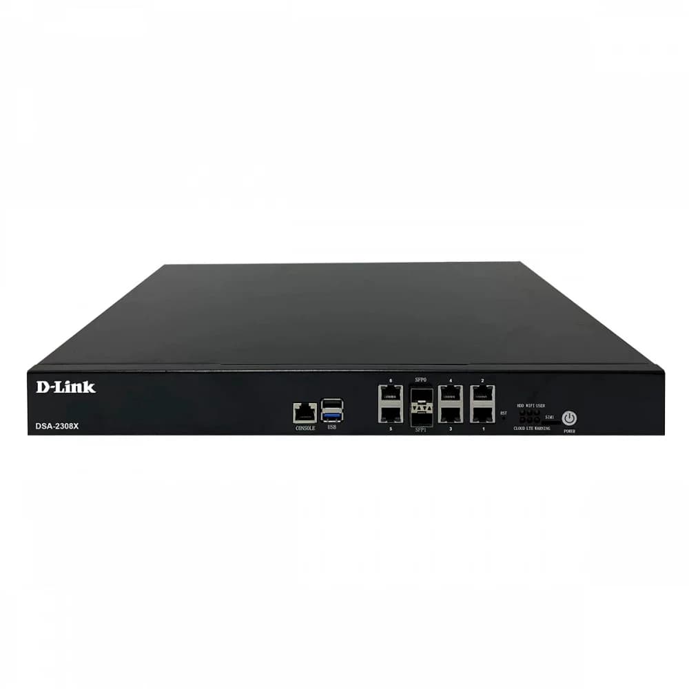D-Link Service Router, 6x1000Base-T, 2x10GBase-X SFP+, 2xUSB ports, RJ45 Console