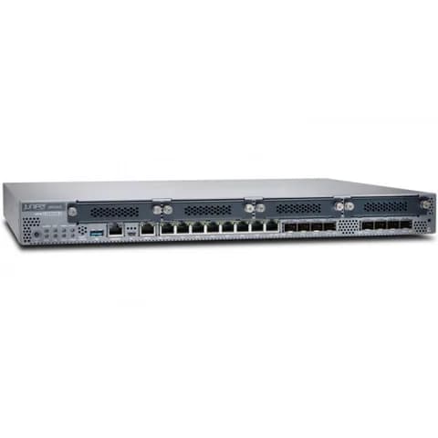 SRX340-SYS-JE Маршрутизатор SRX340 Services Gateway includes hardware (16GE, 4x MPIM slots, 4G RAM, 8G Flash, power supply, cable and RMK) and Junos Software Enhanced (Firewall, NAT, IPSec, Routing,
