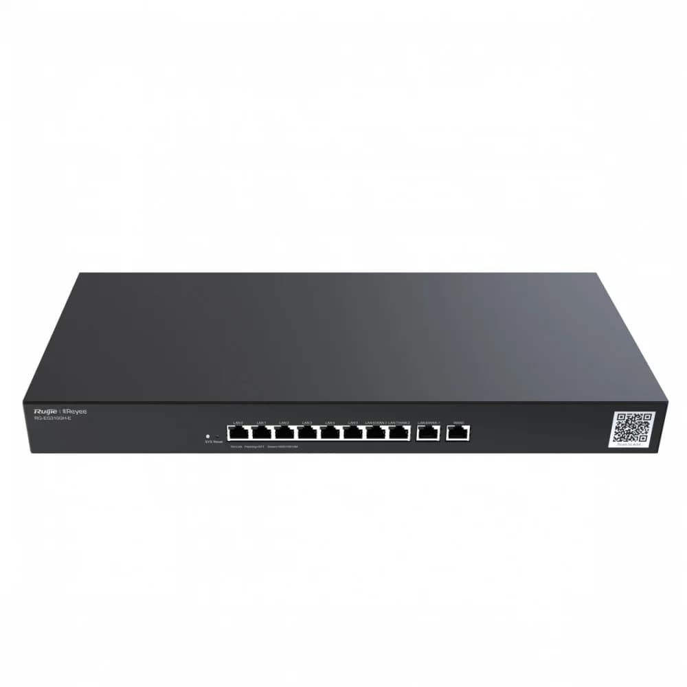 Reyee Rack-mountable 10-port full gigabit router, providing one WAN port, six LAN ports, and three LAN/WAN ports recommended concurrency of 300, maximum 1.5 Gbps throughput cloud remote management s