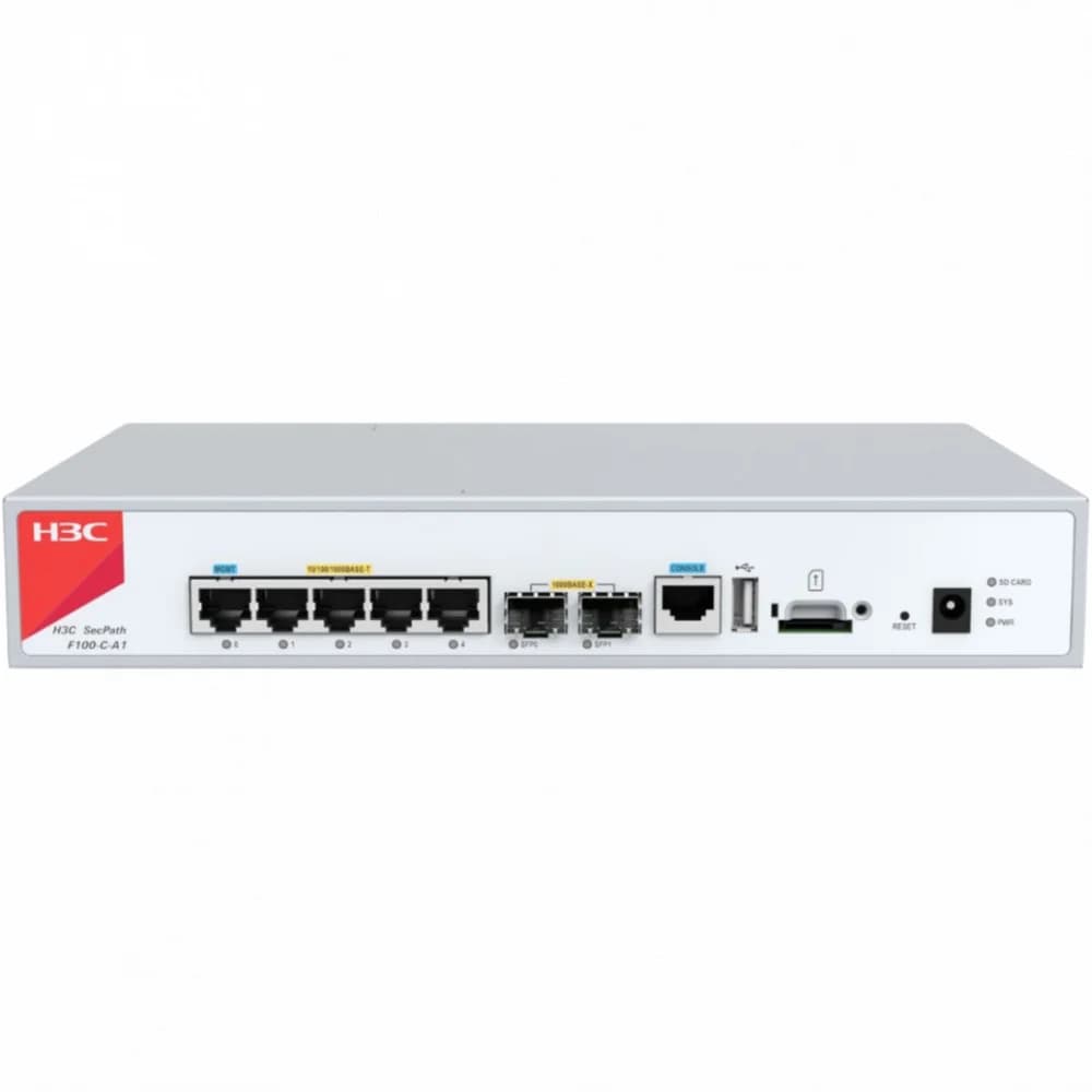 Межсетевой экран, H3C, NS-SecPath F100-C-A1-I, 5х10/100/1000M + 2х1000M SFP