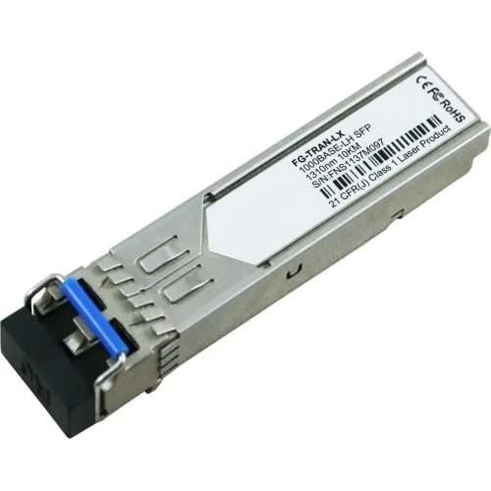 Fortinet 1GE SFP LX transceiver module, 10km range, -40C to 85C, over SMF, for systems with SFP and SFP/SFP+ slots.