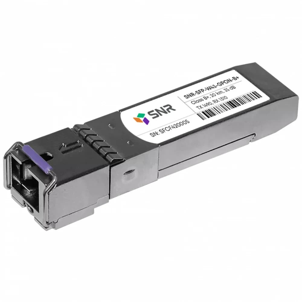 Модуль SFP WDM GPON, дальность до 20км (28dB), Tx/Rx: 1490/1310нм