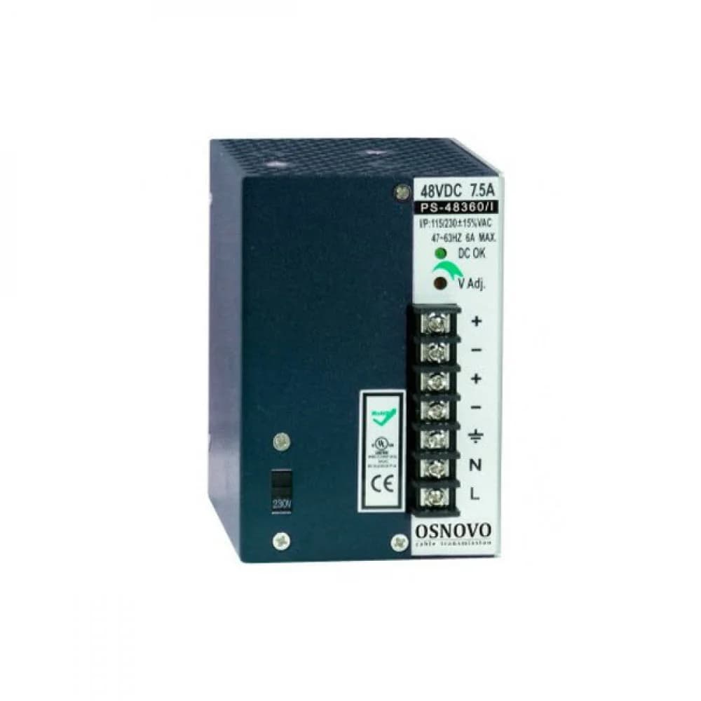 OSNOVO Промышленный блок питания. DC48V, 3.2A (150W). Диапазон входных напряжений: AC195-265V
