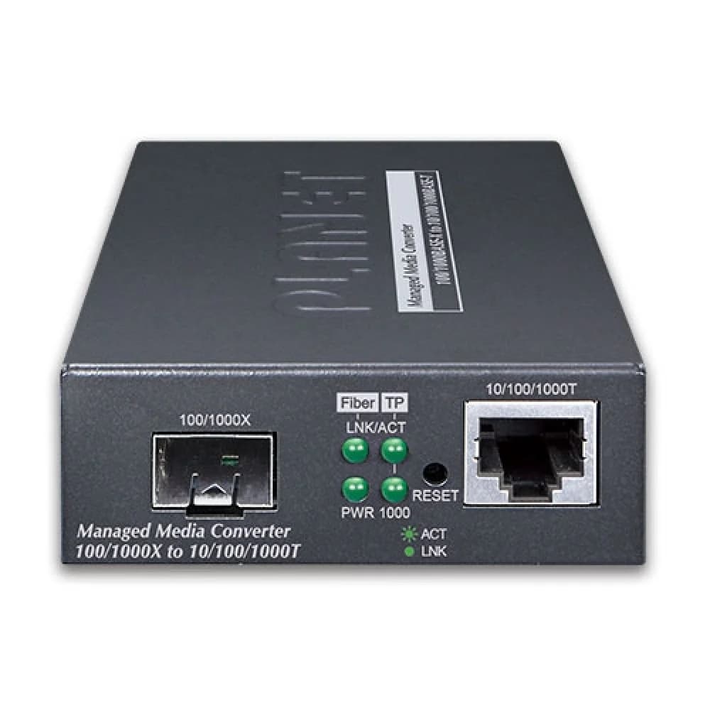 Преобразователь управляемый 1-порт 10/100/1000T + 1-порт 100/1000X SFP (IPv4/IPv6, TLSv1.2/SSHv2/SNMPv3, TS-1000/802.3ah OAM, LFP , 802.1Q VLAN, CloudViewer и NMS MQTT) - GT-915A