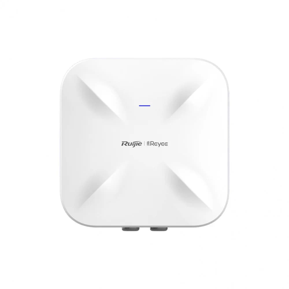 Reyee AX1800 Wi-Fi 6 Outdoor Access Point. 1775M Dual band dual radio AP. Internal antenna 1 10/100/1000 Base-T Ethernet ports supports PoE IN 1 100/1000 Base-X SFP Gigabit port 2.4GHz/5GHz du
