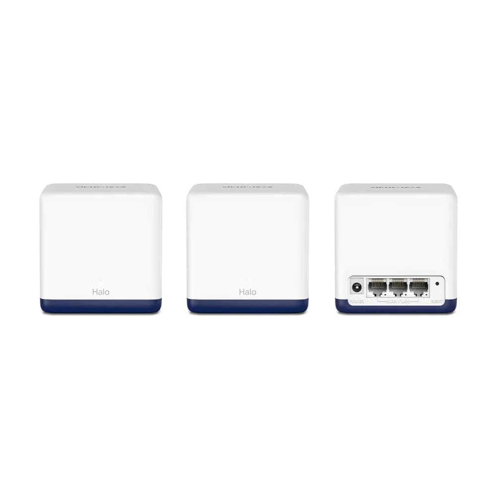 Домашняя Mesh Wi-Fi система GbE AC1900 Mercusys Halo H50G (3-pack) < Бесшовный роуминг, 1300 Mbps on 5 GHz, 600 Mbps on 2.4 GHz, 802.11ac/a/b/g/n, 3 GbE порта WAN/LAN (автоопределение), площадь по